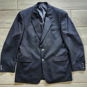 Vintage Wall Street Collection Black Formal Business Blazer Sports Coat Men S 46